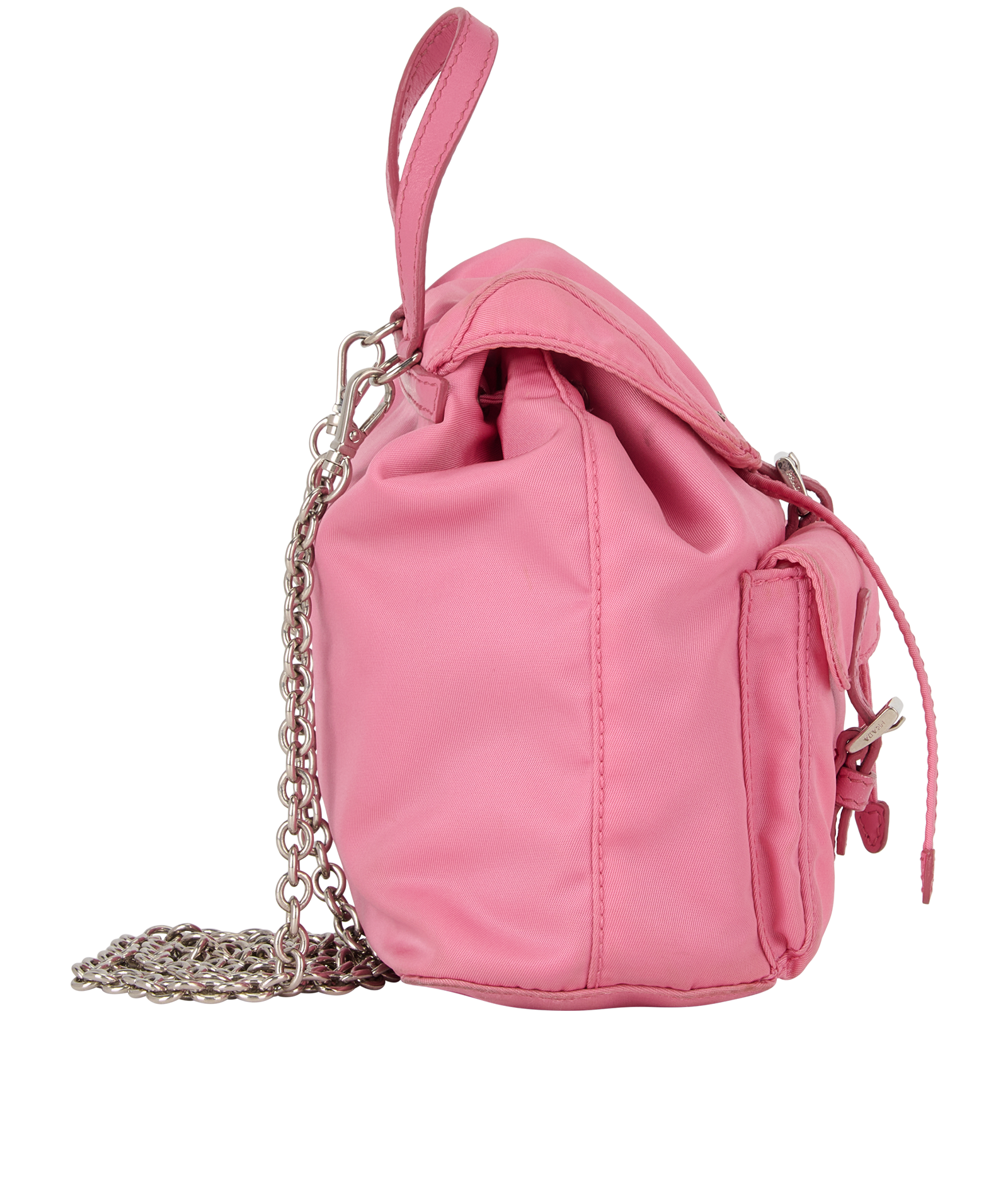 Mini Backpack Crossbody, &pound;580, Handbags, Pink, Nylon, Side view